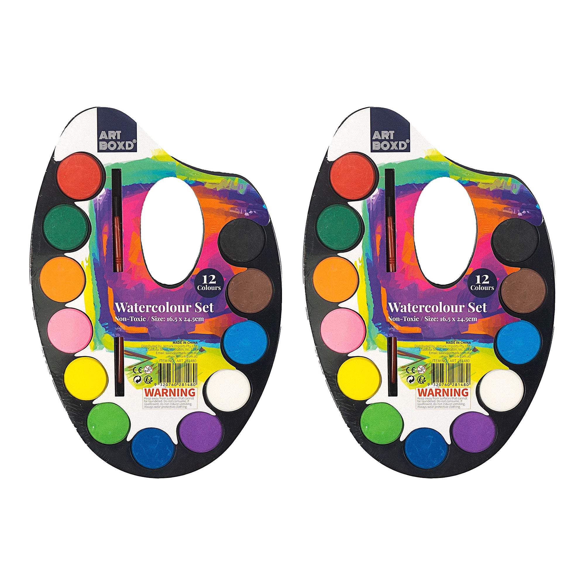 Watercolor Palette Paint Tray Water Color With Paint Brush Birthday Return Gift (Pack Of 12)