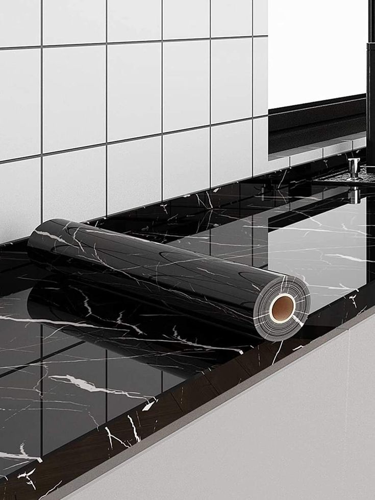 Marble Sticker Black