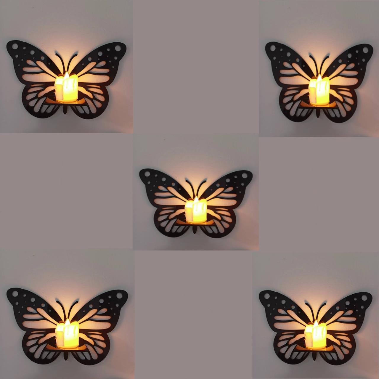 Butterfly Wall Shelf with Candle